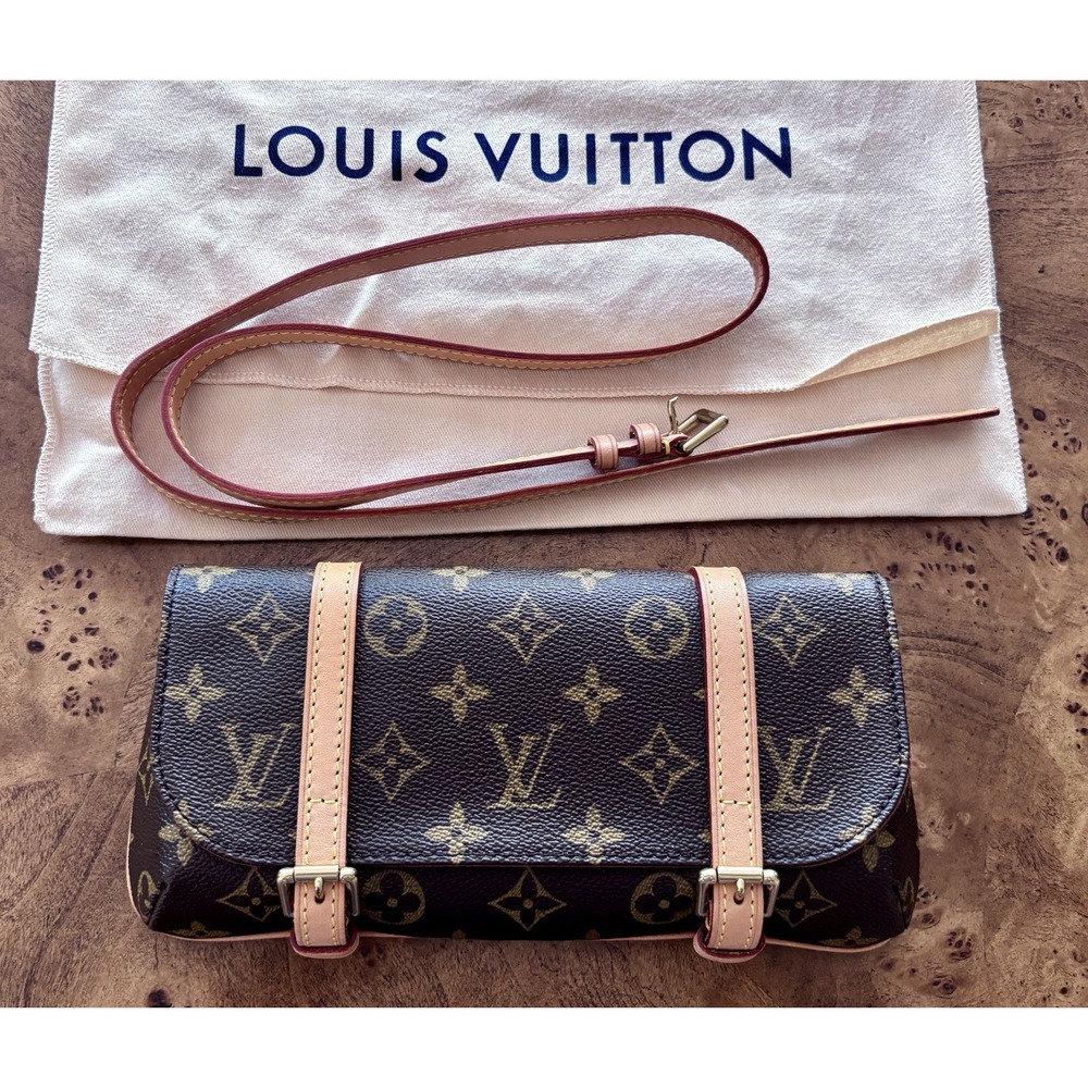 LOUIS VUITTON MONOGRAM POCHETTE MARELLE WAIST BAG BROWN AUTHENTIC EXCELLENT